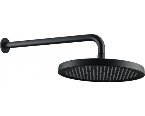 AQ2080MB круглый верхний душ настенный 260х20мм, матовый черный AQ2080MB