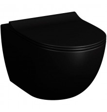 7748B083-0101 Безободковый подвесной унитаз VitrA Sento, цвет Матовый черный (НУЖНА КРЫШКА 120-483-009) 7748B083-0101