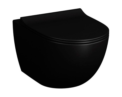 7748B083-0101 Безободковый подвесной унитаз VitrA Sento, цвет Матовый черный (НУЖНА КРЫШКА 120-483-009) 7748B083-0101