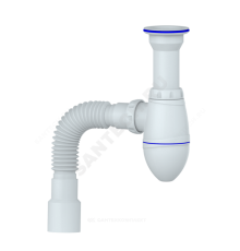 Сифон умыв бут 1 1/2"x40 гофр 40х40/50 пласт/сетка Unicorn А120Р