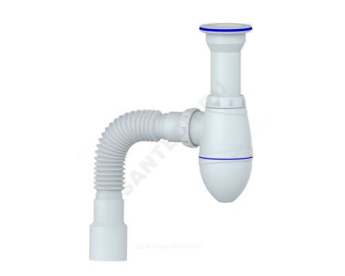 Сифон умыв бут 1 1/2"x40 гофр 40х40/50 пласт/сетка Unicorn А120Р