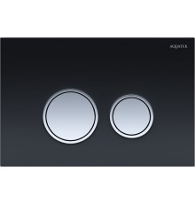 KDI-0000029 (006E3) Панель смыва Черная,закаленное стекло (клавиша круглая,ободок хром) KDI-0000029