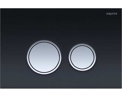 KDI-0000029 (006E3) Панель смыва Черная,закаленное стекло (клавиша круглая,ободок хром) KDI-0000029