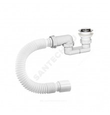 Сифон д/поддона плоск 1 1/2"x40 гофр 40х40/50 клик-клак Орио АР-82589