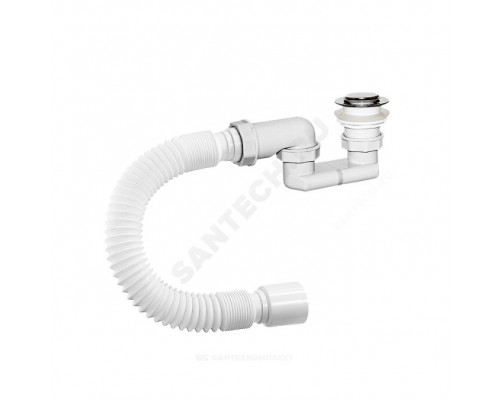 Сифон д/поддона плоск 1 1/2"x40 гофр 40х40/50 клик-клак Орио АР-82589