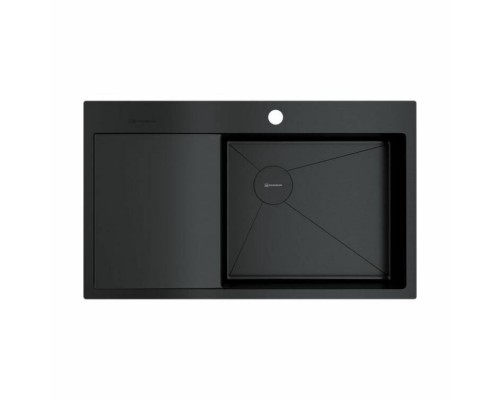 Мойка, OMOIKIRI, Akisame, шгв 860-510-200, отверстия для смесителя-1, чаша справа, цвет-графит