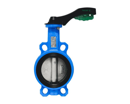 Затвор, Tecfly, дисковый, поворотный, межфланцевый, с ручкой, корпус и диск ковкий чугун, манжета EPDM, PN16
