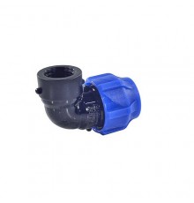 Отвод ПЭ компресс Дн63х2"х90гр ВР Ру16 VALFEX 1210012363200