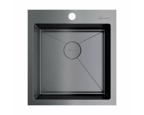 Мойка, OMOIKIRI, Akisame, шгв 460-510-200, отверстия для смесителя-1, цвет-вороненая сталь