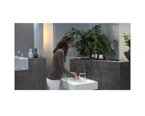 Смеситель для раковины HansGrohe 110 HG Talis E однорычажный со сливным гарнитуром хром