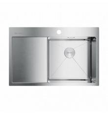Мойка, OMOIKIRI, Akisame, шгв 780-510-200, отверстия для смесителя-1, чаша справа, цвет-нержавеющая сталь