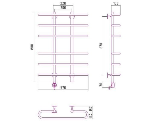 Стилье Формат 15 Полотенцесушитель электрический 60x80h, цвет без покрытия 00515-8060 Стилье Формат 15 Полотенцесушитель электрический 60x80h, цвет без покрытия 00515-8060