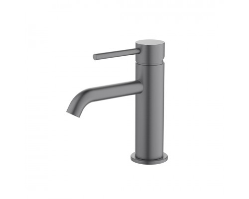 AQ1310BGM ЕВРОПА смеситель для раковины 89, без донного клапана, оружейная сталь (шлиф. черный хром) AQ1310BGM