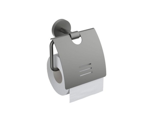 AQ4609BGM БЕТТА бумагодержатель с крышкой, оружейная сталь (шлиф. черный хром) AQ4609BGM