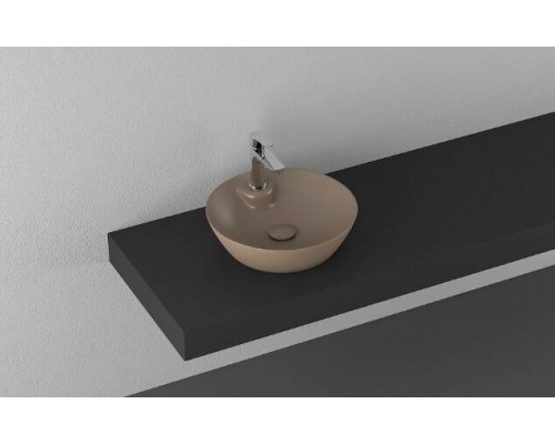 Раковина, ISVEA, SistemaY Soft, шгв 450-450-120, отверстия для смесителя-1, цвет-коричневый матовый