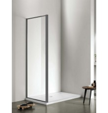 AQ ARI WA 10020GM Неподвижная душевая стенка 1000x2000, для комбинации с дверью, профиль оружейная сталь, стекло прозрачное AQ ARI WA 10020GM