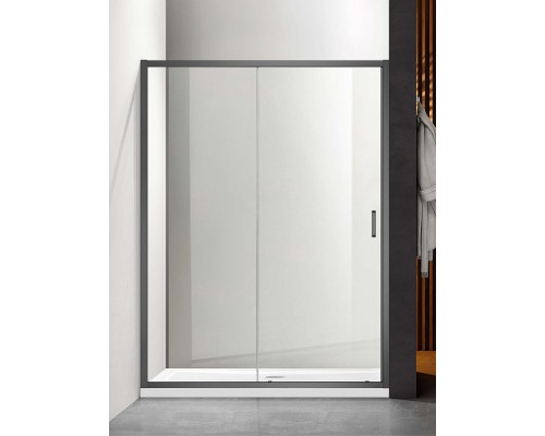AQ ARI RA 10020GM Душевая дверь двухэлементная, раздвижная1000x2000 профиль оружейная сталь, стекло прозрачное AQ ARI RA 10020GM