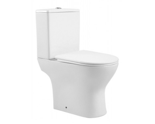 AQ2785T-00 ЛЕОН Унитаз напольный с бачком 595370815, горизонтальный выпуск, тонкое сиденье с механизмом плавного опускания, крепеж, TORNADO AQ2785T-00