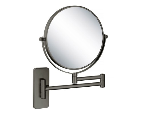 AQ4910BGM зеркало косметическое настенное 3х, оружейная сталь (шлиф. черный хром) AQ4910BGM