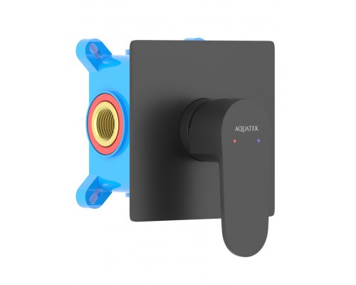 AQ1266MB ОБЕРОН смеситель для душа 1 режим (внешняя и скрытая часть), матовый черный AQ1266MB