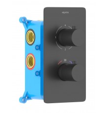 AQ1393MB ЕВРОПА термостатический смеситель для ванны 3 режима (внешняя и скрытая часть), матовый черный AQ1393MB