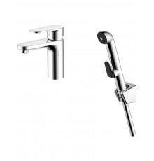 AQ1812CR НИКА смеситель для раковины 90 без донного клапана с гигиеническим ручным душем AQ1812CR