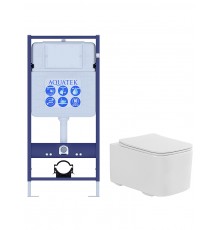 SET AQUATEK КВАДРО T (рама AQUATEK Standard INS-0000012(без клавиши и крепежа)+унитаз AQ1515T-00 КВАДРО с тонким сиденьем soft-close SET AQUATEK КВАДРО T