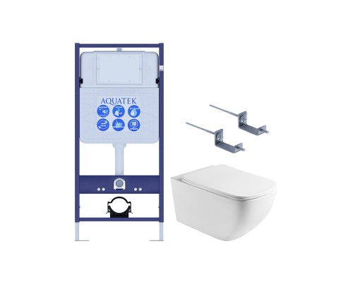 SET AQUATEK МЕДЕЯ T (рама AQUATEK Standard INS-0000012 + крепеж KKI-0000002 +унитаз AQ1537T-00 МЕДЕЯ Унитаз подвесной, с тонким сиденьем soft-close) SET AQUATEK МЕДЕЯ T