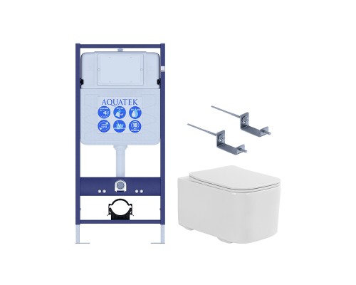 SET AQUATEK КВАДРО T-KKI (рама AQUATEK Standard INS-0000012+крепежа KKI-0000002 +унитаз AQ1515T-00 КВАДРО с тонким сиденьем soft-close) SET AQUATEK КВАДРО T-KKI