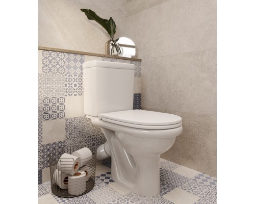 1P4053S0000BF Унитаз-компакт Визит белый, сидение полипропилен (арт.188053S0020B0), кос вып 1.P405.3.S00.00B.F