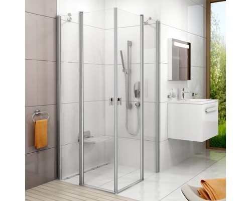 CRV2-100 дверь CHROME для комбинации с дверью или стенкой блестящий+стекло Transparent. 1QVA0C00Z1