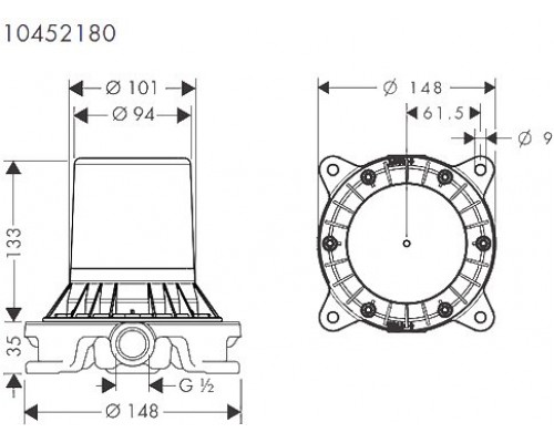 10452180 AX -скрытая часть смесителя напольного 10452180