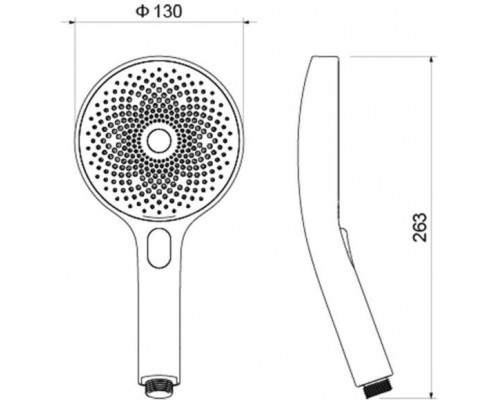 AQ2007MB ОБЕРОН ручной душ Select 130 3 jet, матовый черный AQ2007MB