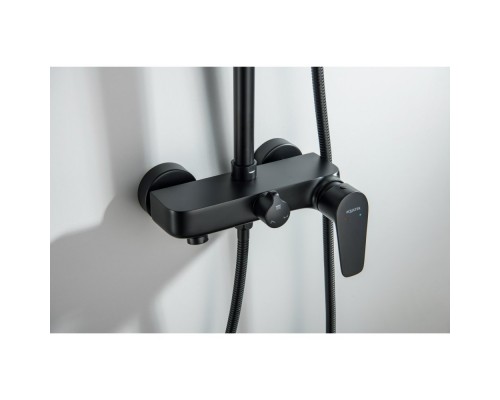 AQ2140MB БЕТТА душевая система (смеситель для ванны) 220мм, матовый черный AQ2140MB