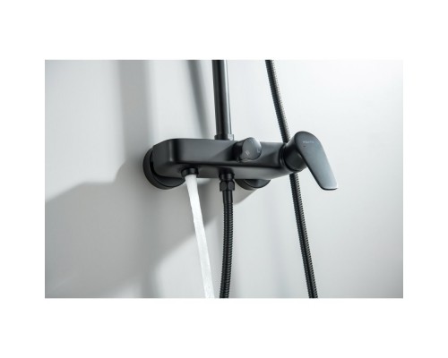 AQ2140MB БЕТТА душевая система (смеситель для ванны) 220мм, матовый черный AQ2140MB