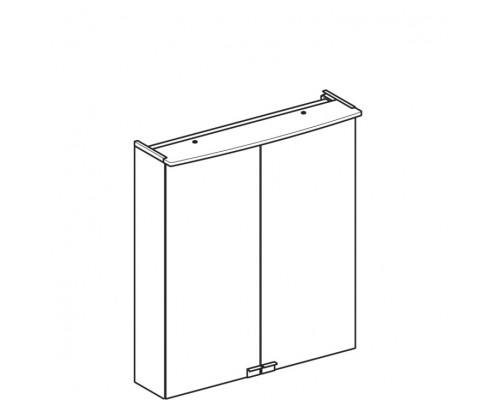 500.273.00.1 Option BASIC Зеркальный шкафчик с подсветкой 600х675х140 мм 500.273.00.1
