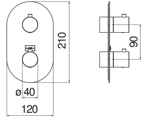 WE00102/TCR LIVE термостатический смеситель для ванны (внешняя часть) WE00102/TCR