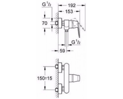 32837000 Eurosmart Cosmopolitan Смеситель однорычажный для душа, DN 15, хром 32837000