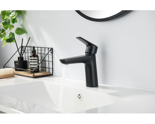 AQ1110MB БЕТТА смеситель для раковины 98, без донного клапана, матовый черный AQ1110MB