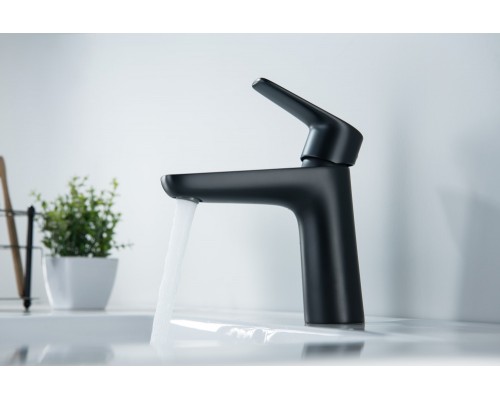 AQ1110MB БЕТТА смеситель для раковины 98, без донного клапана, матовый черный AQ1110MB