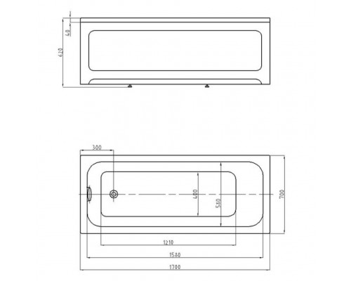 Ванна Мия прямоугольная 17070см MIY170-0000004