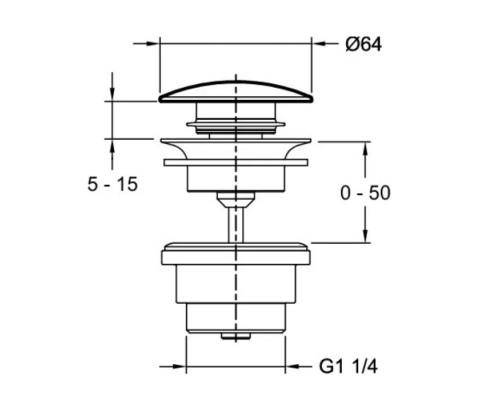 E30536-BL Push-open сливной набор для раковины матовый черный E30536-BL