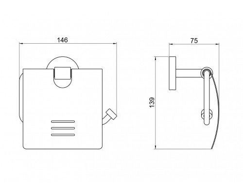 AQ4609BGM БЕТТА бумагодержатель с крышкой, оружейная сталь (шлиф. черный хром) AQ4609BGM