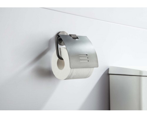 AQ4609BGM БЕТТА бумагодержатель с крышкой, оружейная сталь (шлиф. черный хром) AQ4609BGM