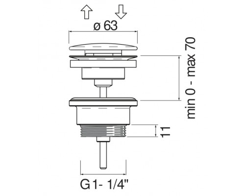 AV00110/11GDP сливное устройство (push-open), золото AV00110/11GDP