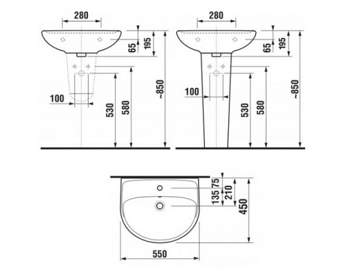 JIKA LYRA PLUS 1438.2.000.104.1 раковина 55x45 cм 1438.2.000.104.1