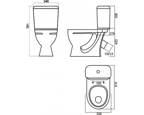 СТАНДАРТ КОМФОРТ Унитаз-компакт Белый S1 (WC.CC/Standart/2-DM/WHT.G/S1) WC.CC/Standart/2-DM/WHT.G/S1