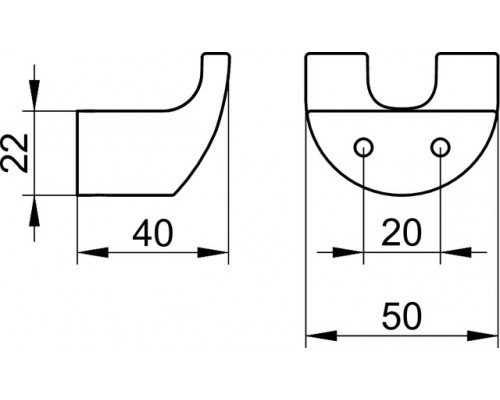 11613010000 ELEGANCE Крючок для полотенца, двойной, хром 11613010000