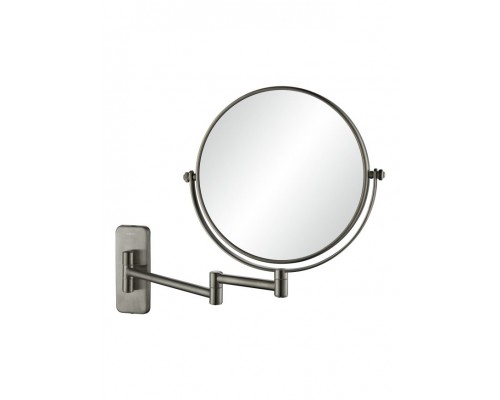 AQ4910BGM зеркало косметическое настенное 3х, оружейная сталь (шлиф. черный хром) AQ4910BGM