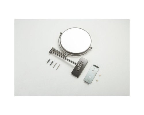 AQ4910BGM зеркало косметическое настенное 3х, оружейная сталь (шлиф. черный хром) AQ4910BGM